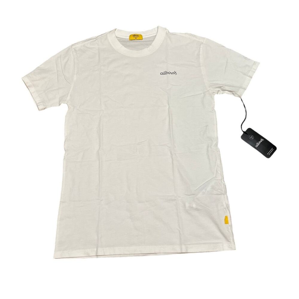 ALLBIRDS Mens Allgood Cotton Logo S/S Tee Shirt 'Blizzard' Size XS New